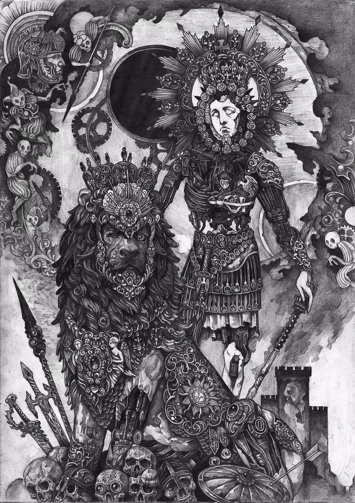 铅笔手绘十二星座插画。部分作品（图ZOTg0NTI5MTY=） - 创作习作 - 站酷设计师Chenhh92原创素材 - 站酷ZCOOL