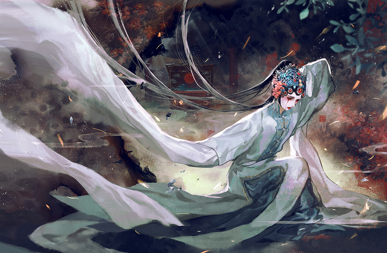 戏台|插画|商业插画|壳中蝎_原创作品-站酷zcool