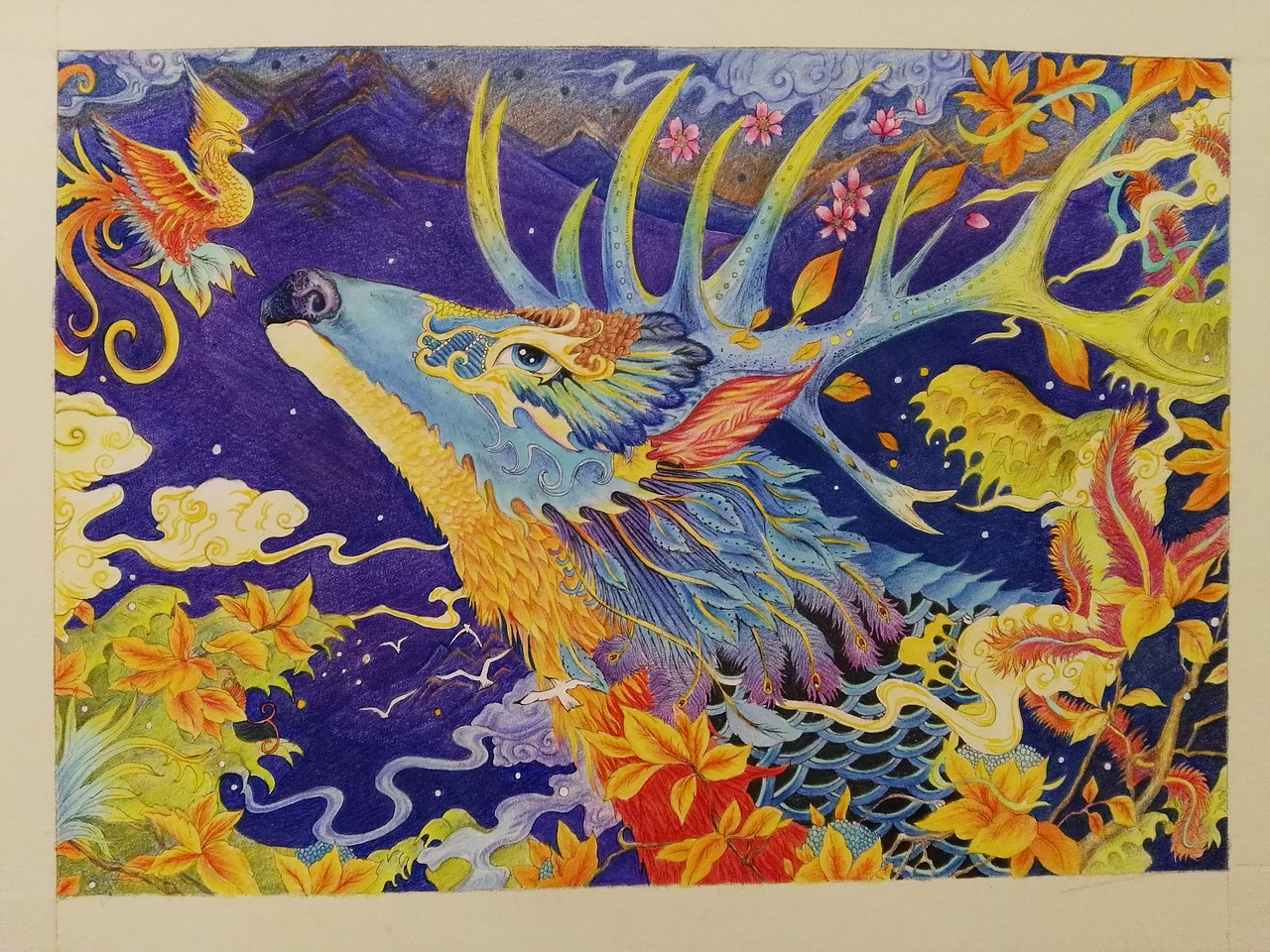 临摹插画师Rlon Wang的插画秋鹿篇