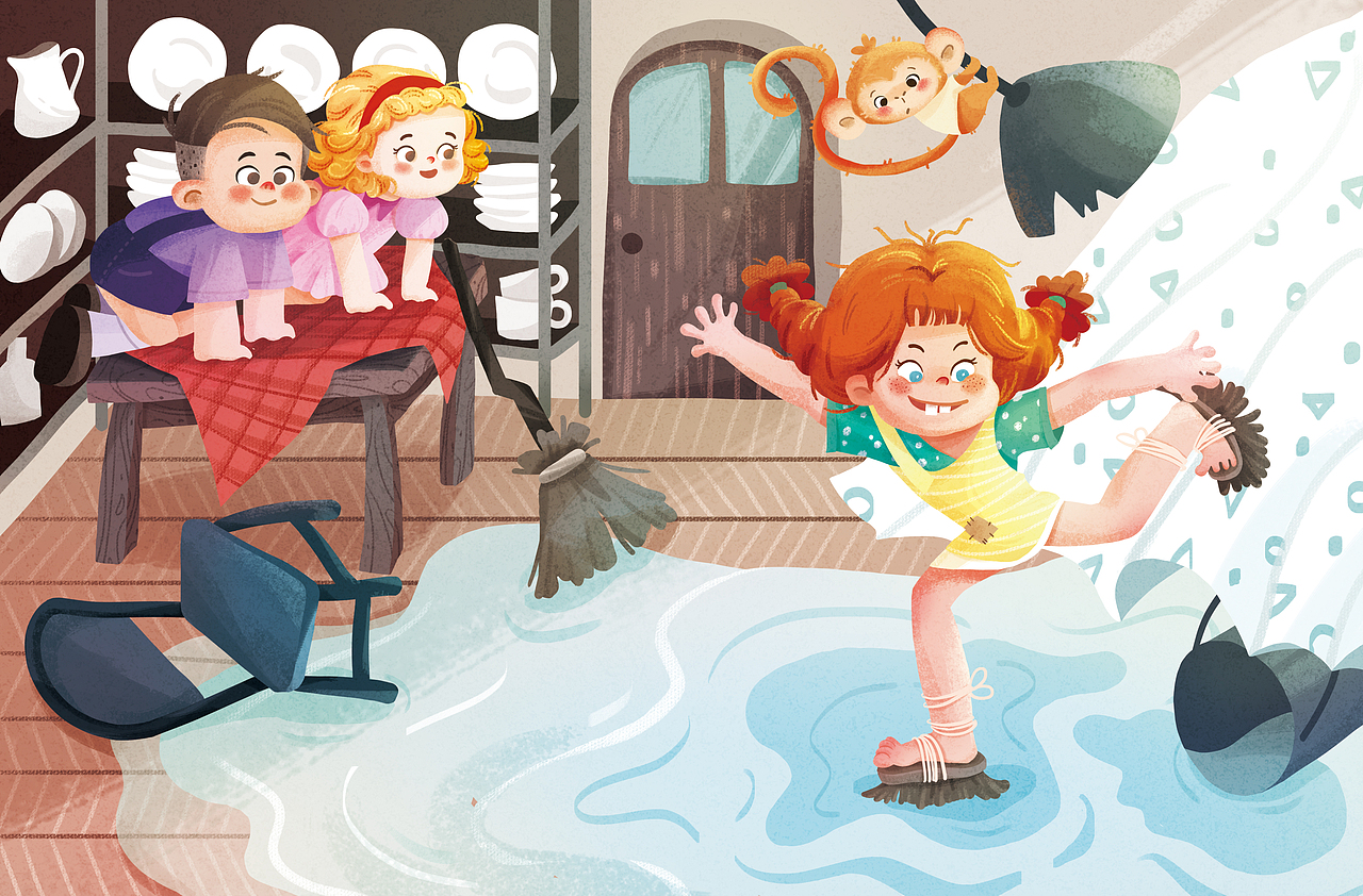 《长袜子皮皮》pippi longstocking 英文绘本