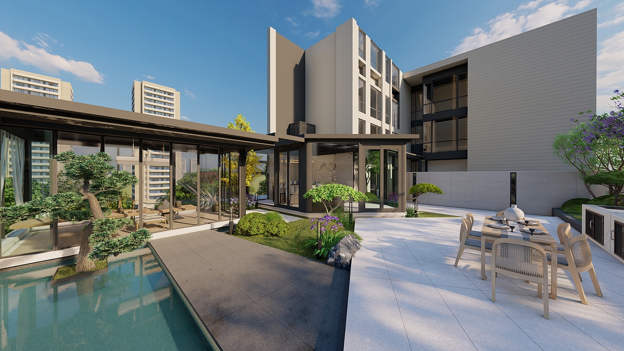 不规则感现代花园，简约中的高级感（图ZMzE2NTQ3NTM2） - 景观设计 - 站酷设计师知鱼景观原创素材 - 站酷ZCOOL