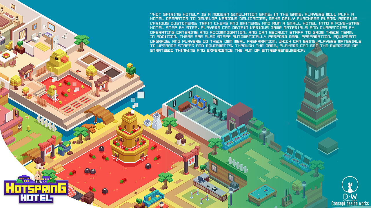 Hotspiring hotel 温泉酒店游戏美术（图ZMzM3MjQ0MjIw） - 游戏原画 - 站酷设计师顽力黄桃原创素材 - 站酷ZCOOL