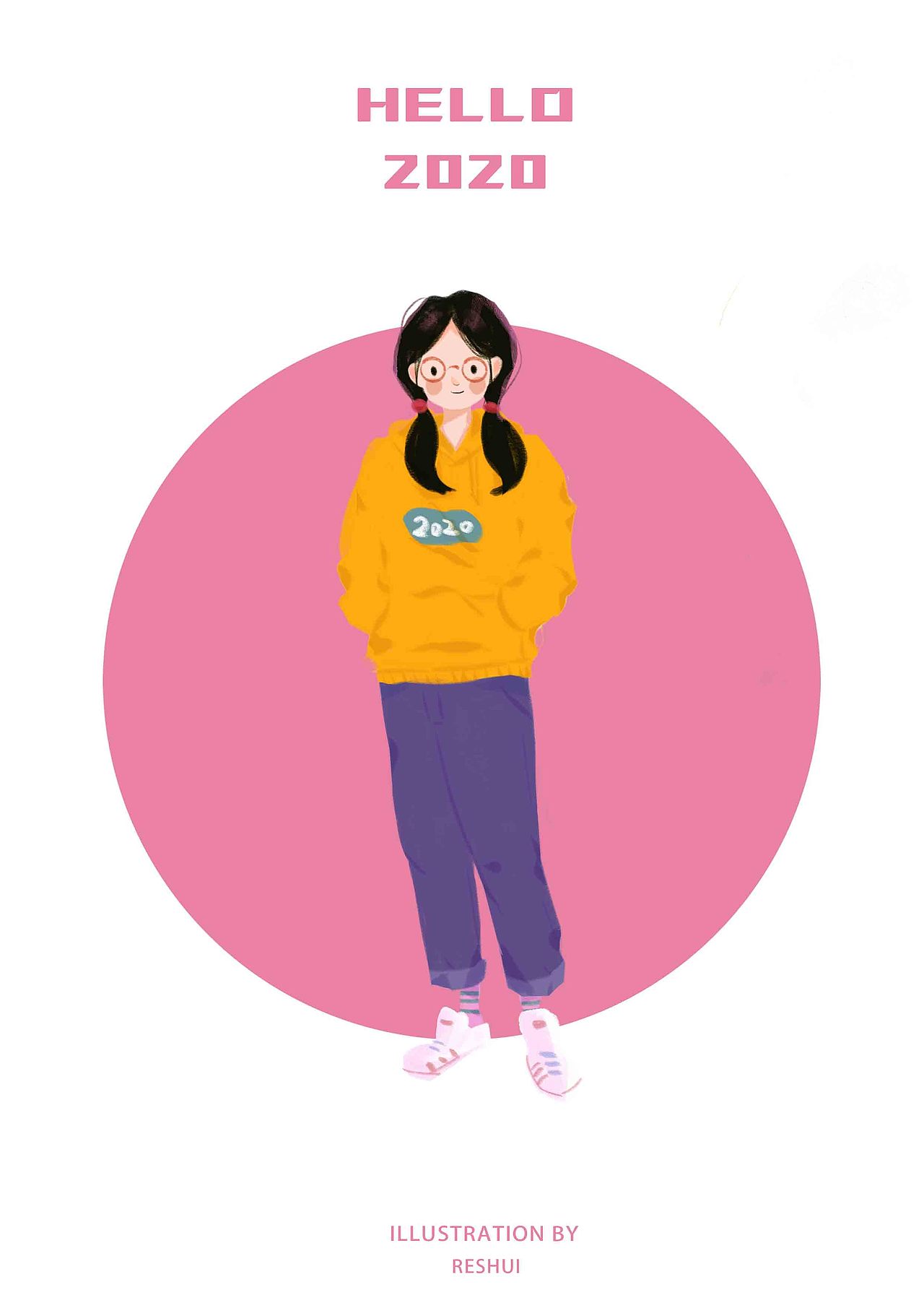 HELLO 2020（图ZMTkxMDQ3Mjg4） - 艺术插画 - 站酷设计师ReShui热水原创素材 - 站酷ZCOOL
