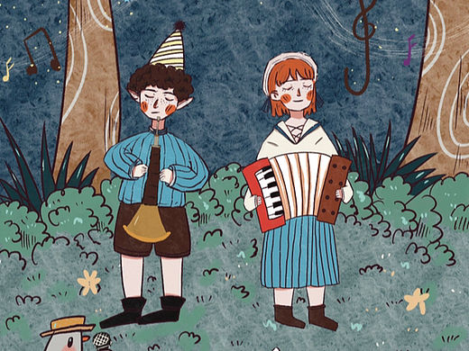 森林音乐会（个人主页-ZNjM5MDE1MjQ=） - 儿童插画 - 站酷设计师祝露白原创素材 - 站酷ZCOOL