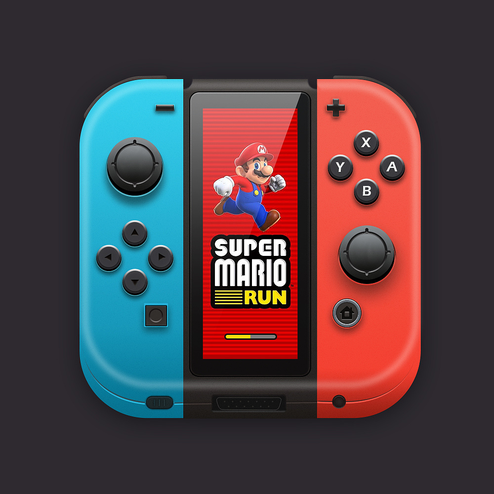 写实图标-switch游戏机临摹