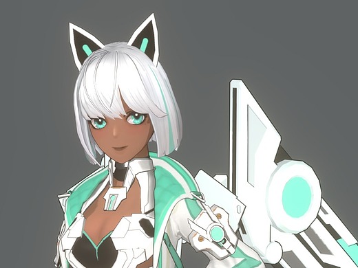 【新人作品】《猫耳娘》三渲二3d二次元角色建模