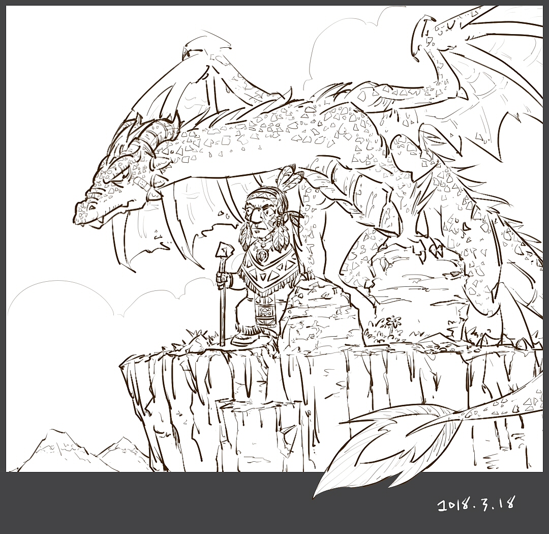 龙族和驯龙族（图ZMTA4NTE2ODY0） - 儿童插画 - 站酷设计师简单点大林原创素材 - 站酷ZCOOL