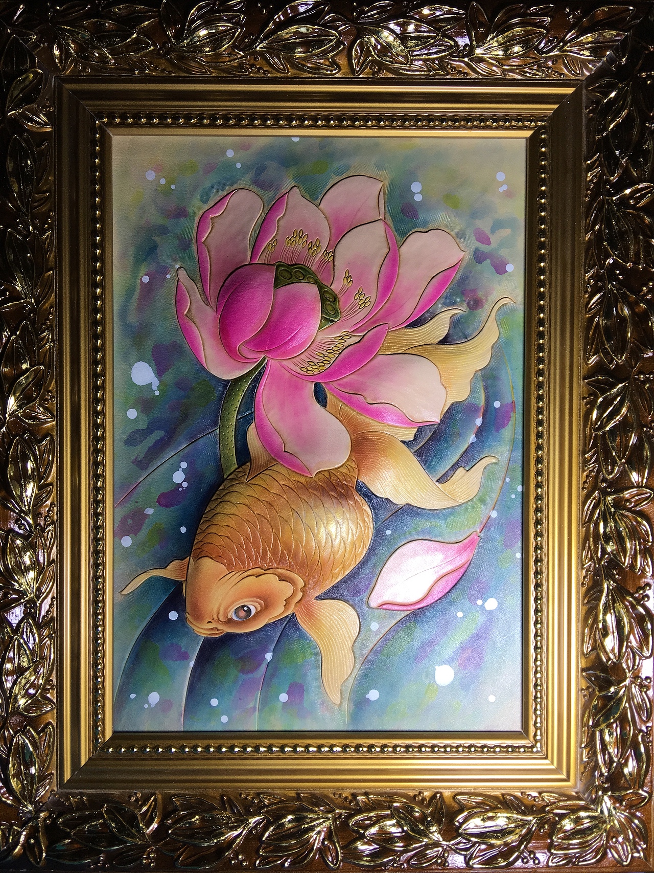 皮雕画—美丽的金鱼（图ZMTQxMzM1OTI4） - 工艺品设计 - 站酷设计师斑寅原创素材 - 站酷ZCOOL