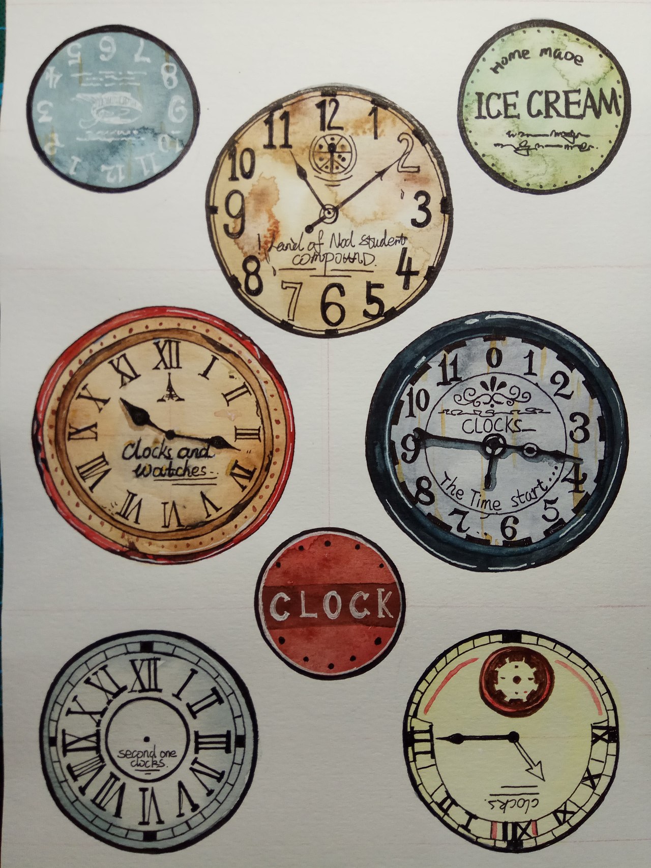 水彩钟表 - 原创作品 - 站酷(zcool)