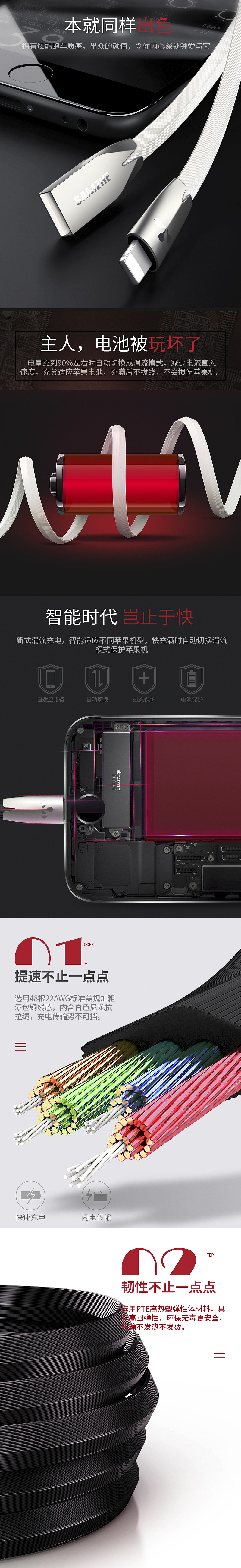 新款菱形苹果数据线描述页页设计