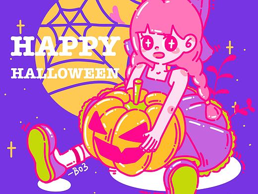 万圣节原创插画