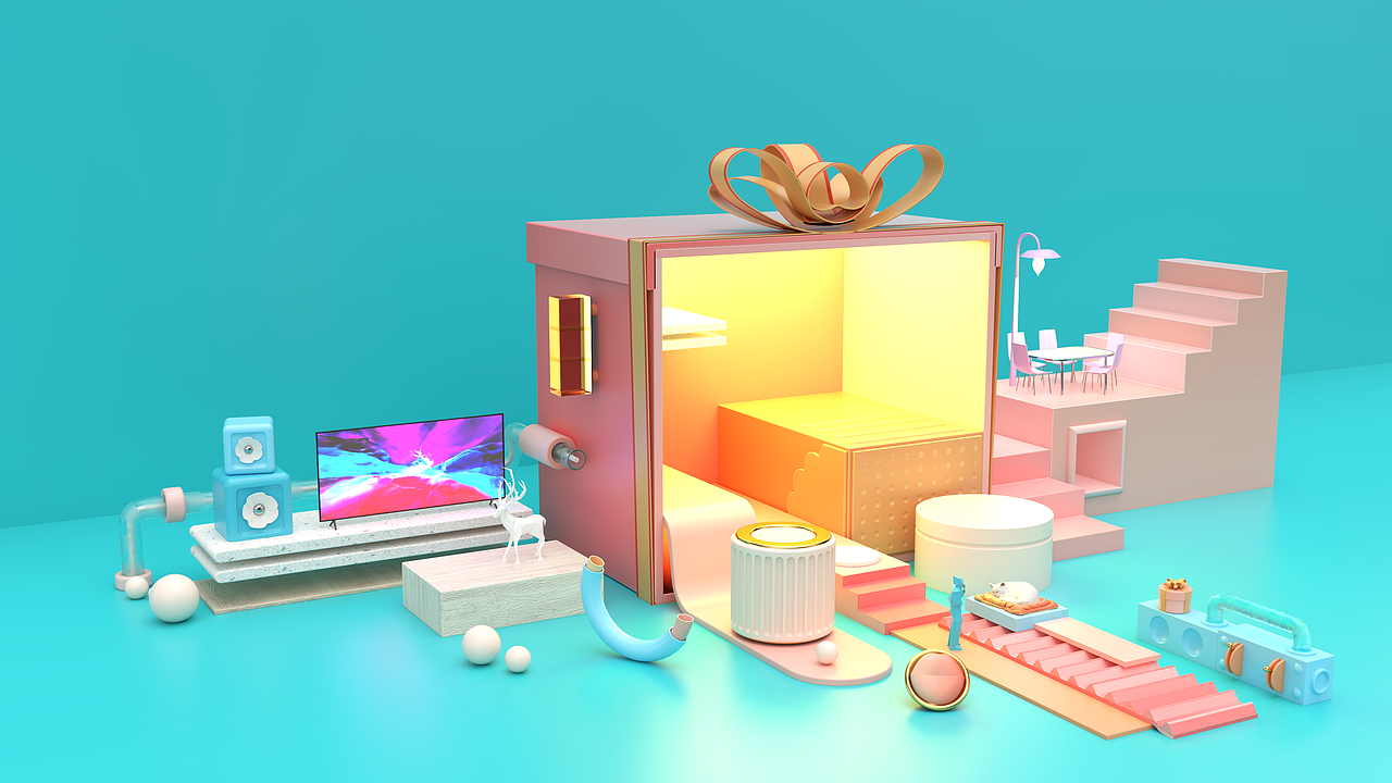 三维建模 渲染 场景 电商 海报 电商活动