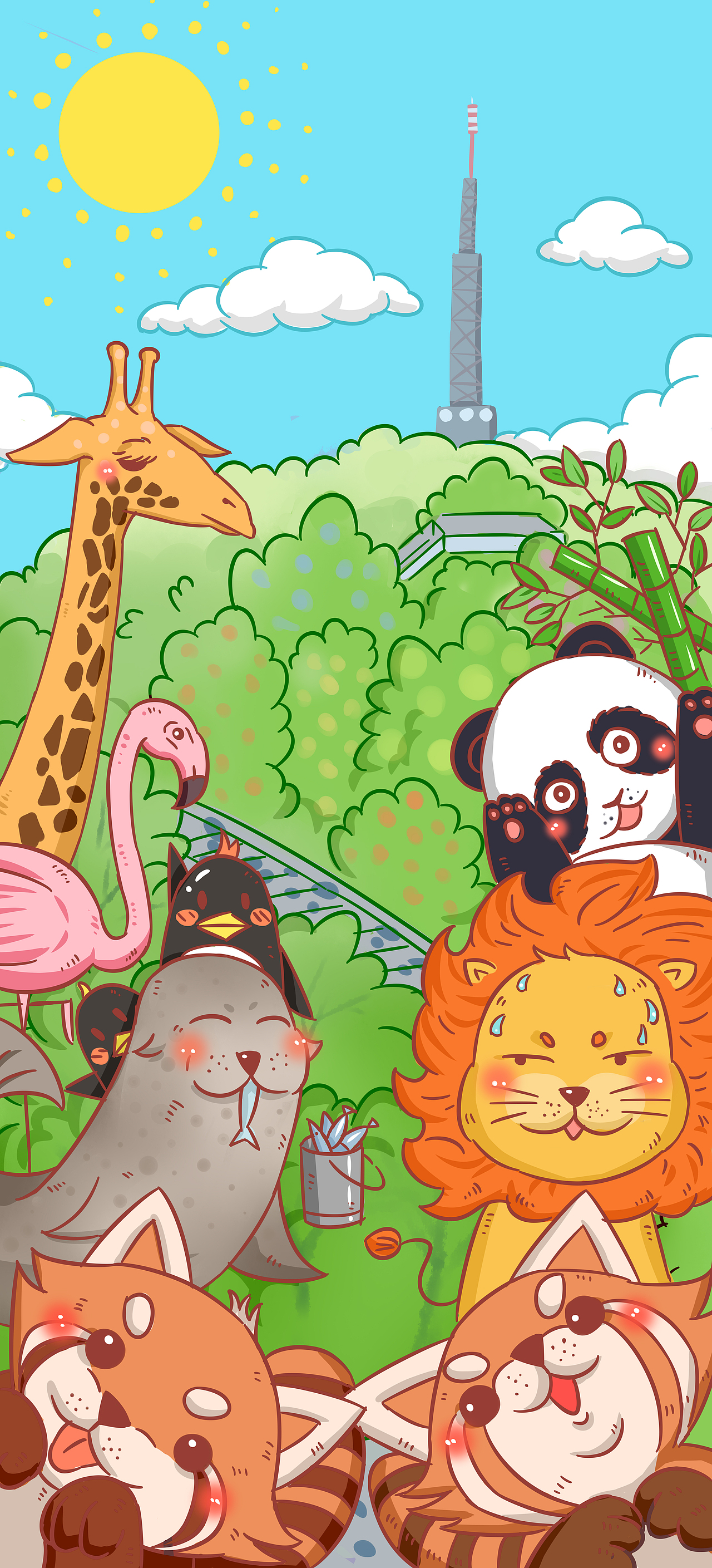 关于合肥旅游的插画