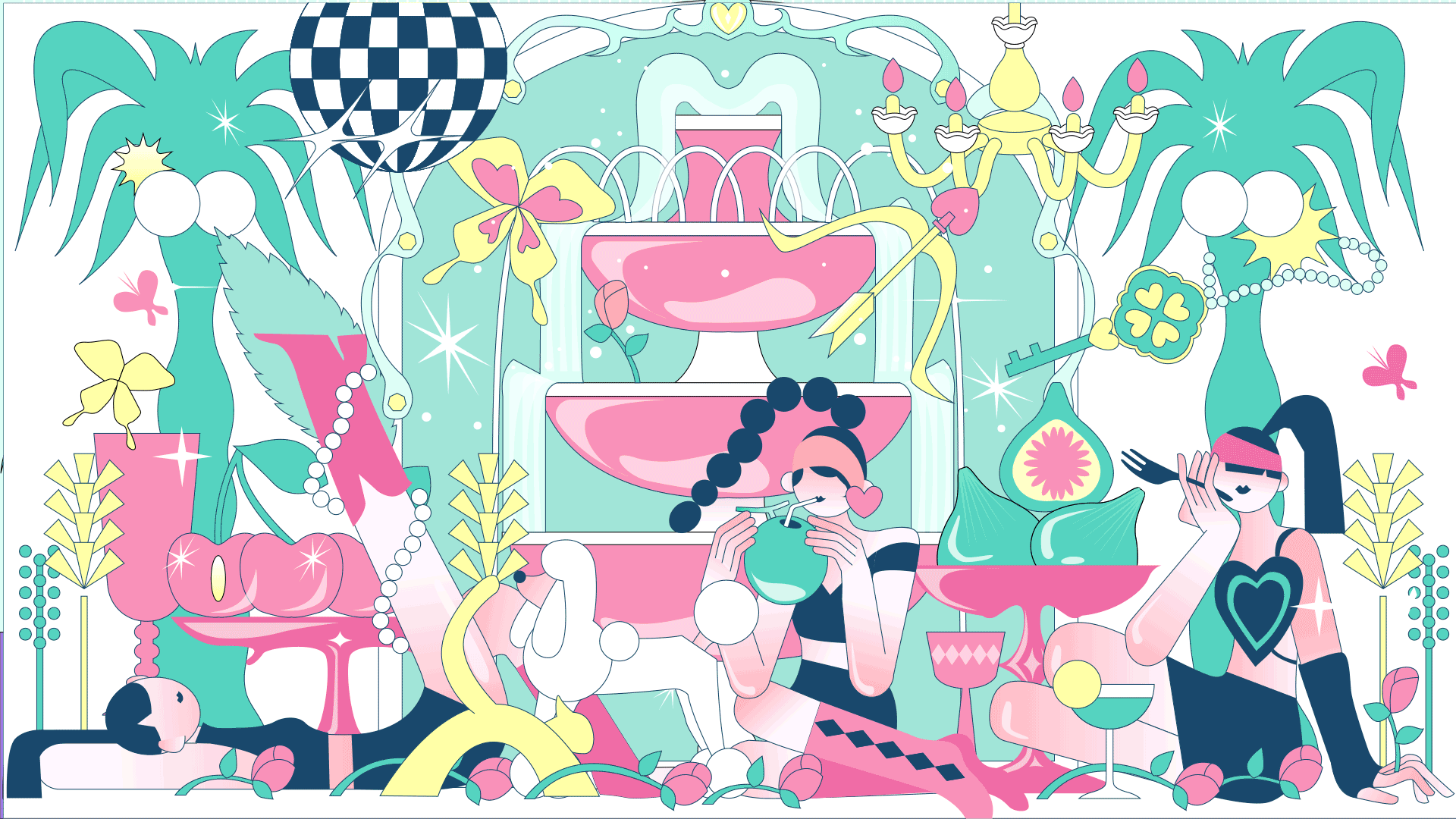 站酷x娇韵诗 #myCLARINS寻找天然好食肌# 夏日午后花园（图ZMjkyODAzODU2） - 商业插画 - 站酷设计师lyd李一丹原创素材 - 站酷ZCOOL