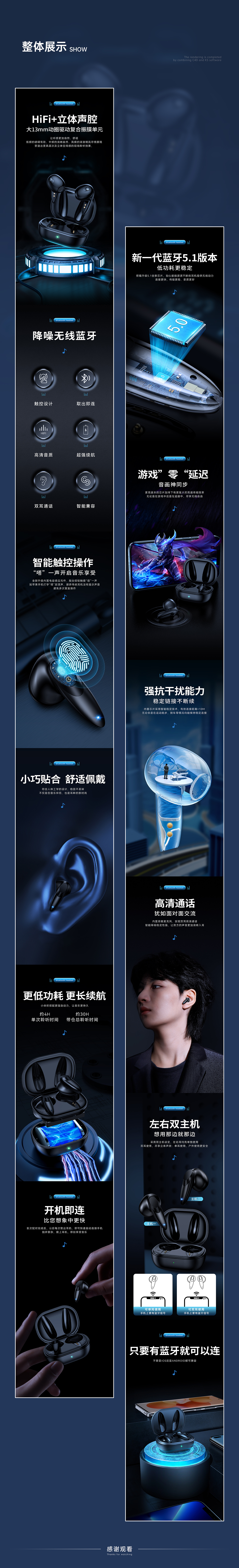 HiFi+级立体音腔 蓝牙耳机