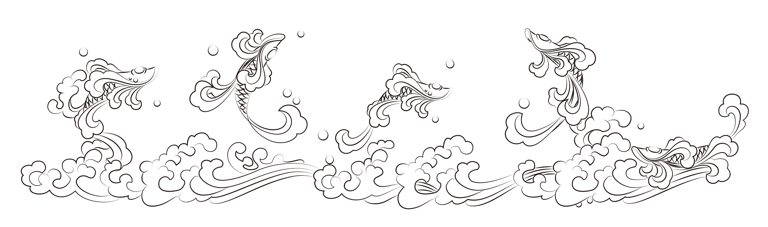 鲤鱼跃 插画/花面 设计