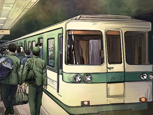地铁绘本插画