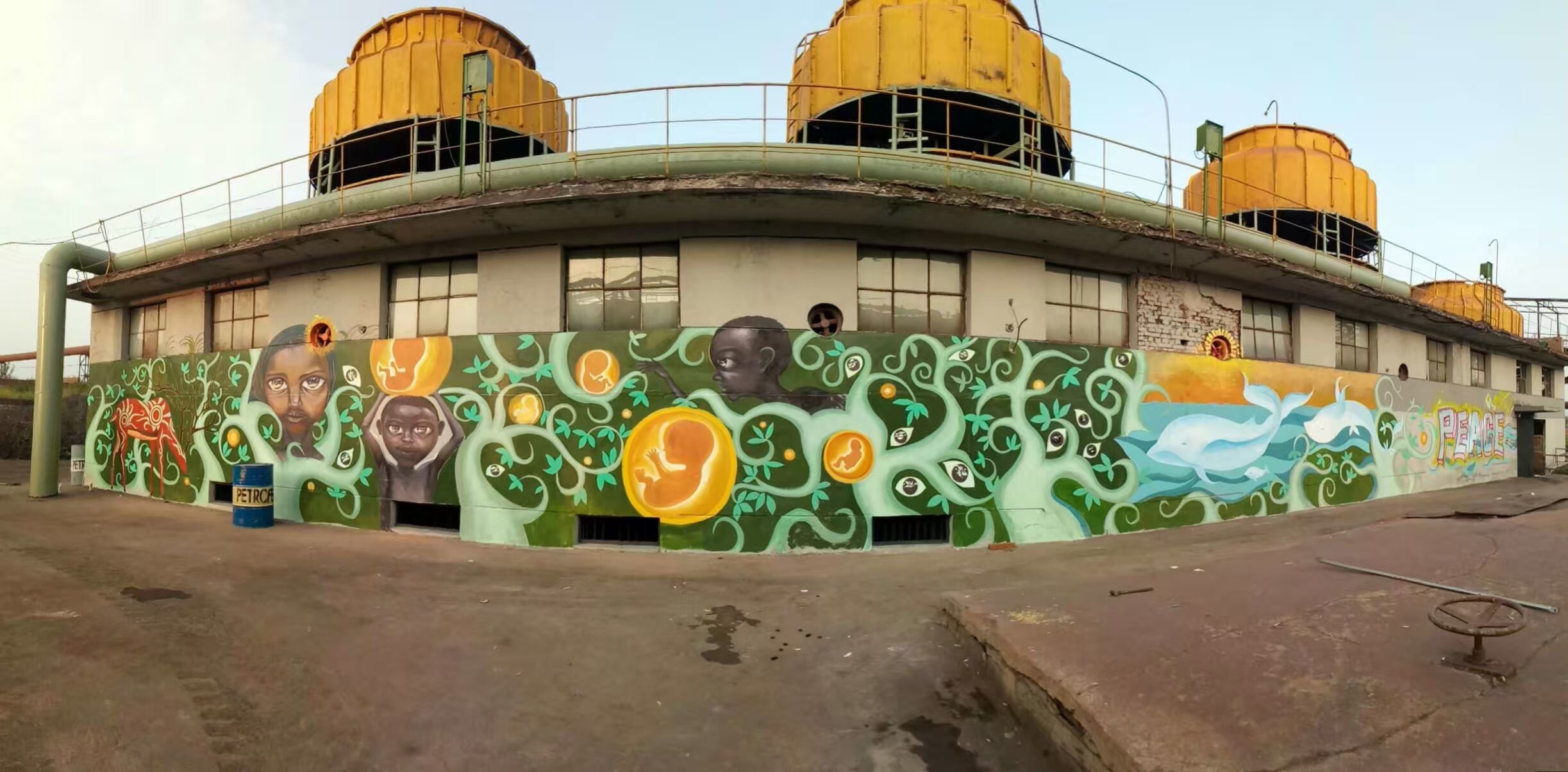 外墙手绘墙绘壁画#墙画案例分享