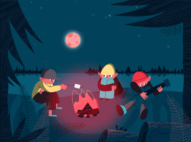 MG动画（篝火晚会）（图ZMjI5MzQwOTMy） - 像素画 - 站酷设计师拾心少年原创素材 - 站酷ZCOOL