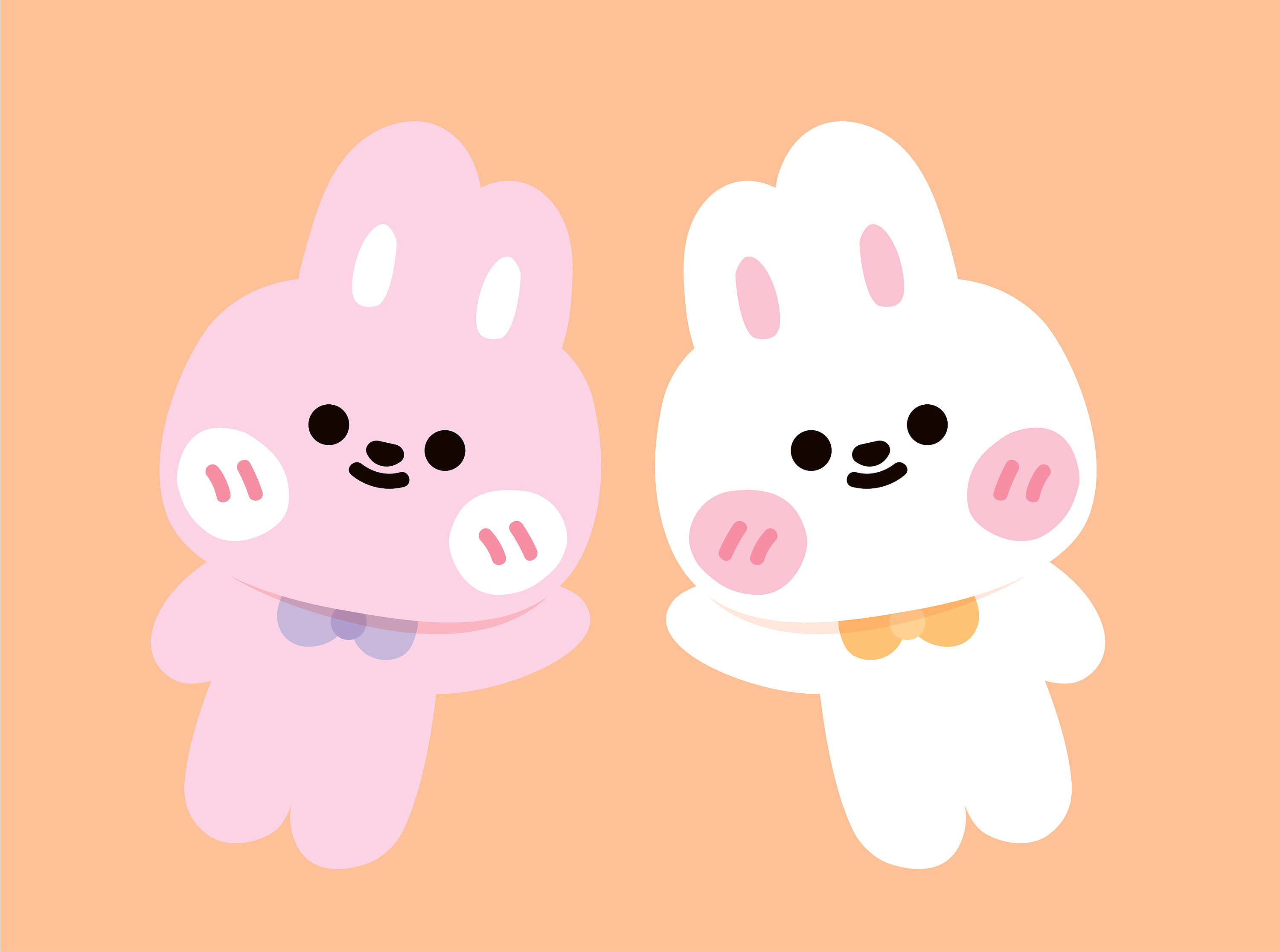 微信红包封面 兔子和熊插画可爱原创手绘卡通