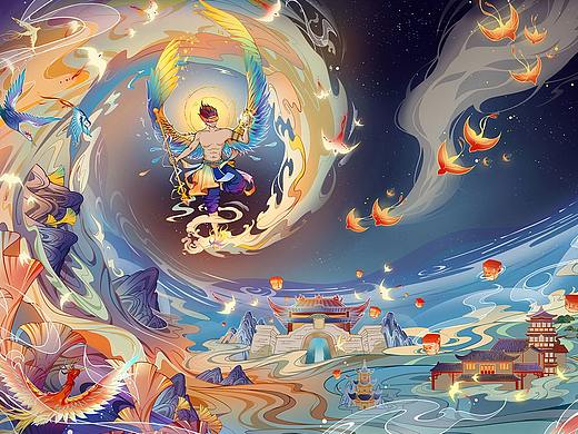 雷震子--国潮插画