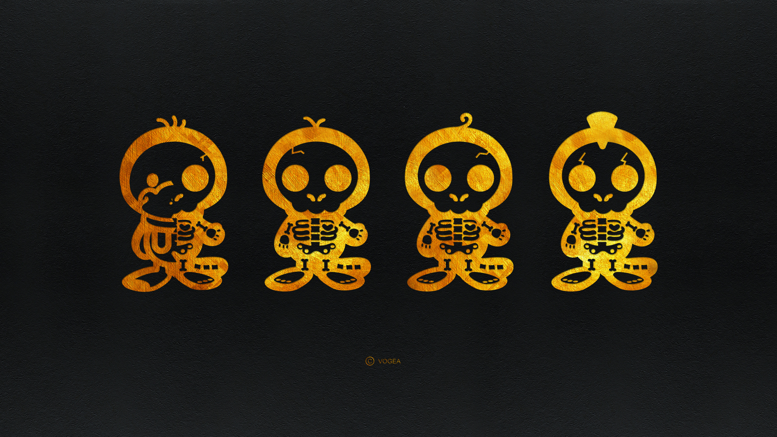 鸭嘴兽男孩 高清炫酷黑金壁纸系列(15张)