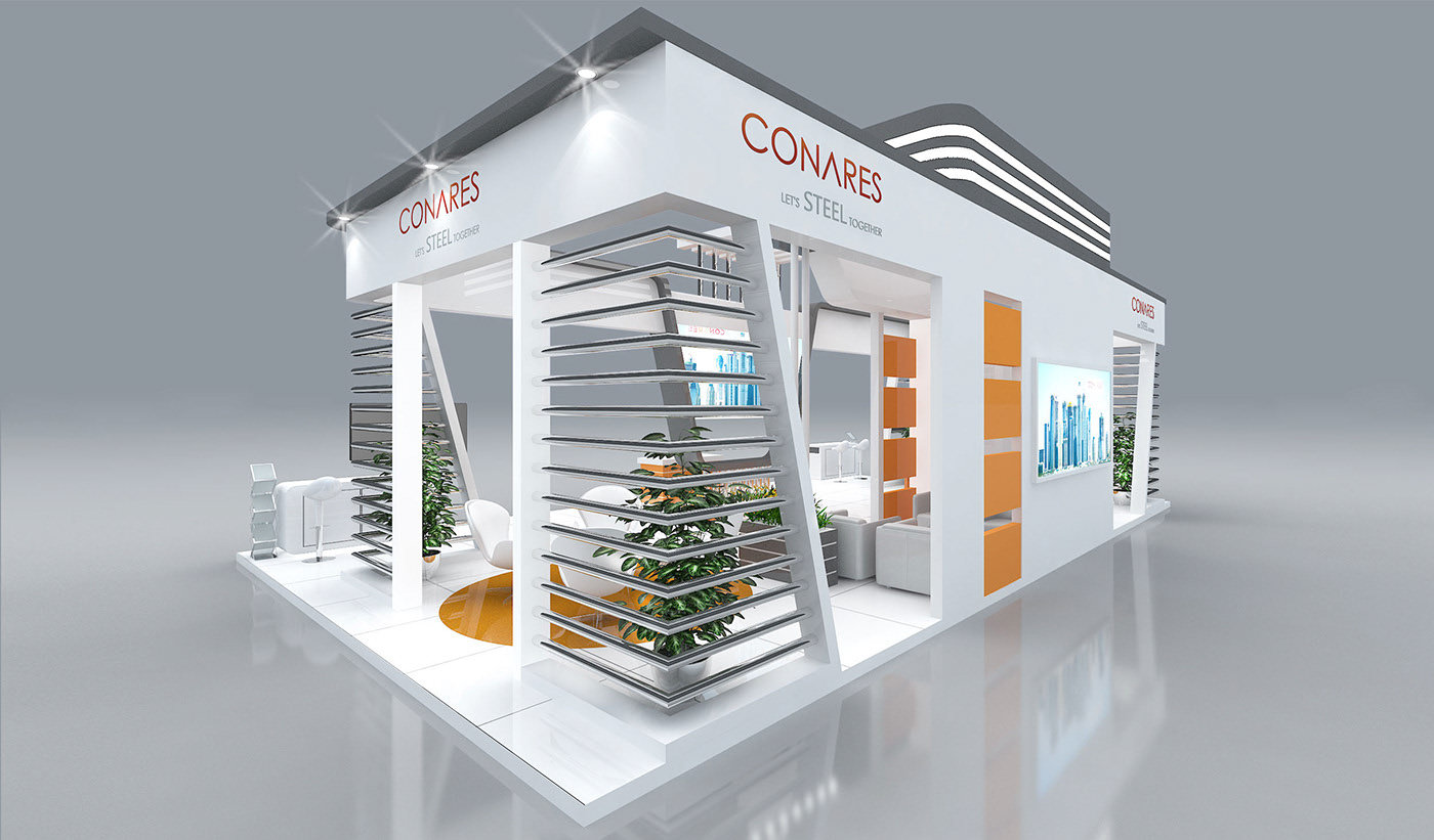 工业展会展位展览3d效果图