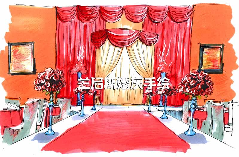 兰尼斯婚礼手绘培训——宴会仪式区