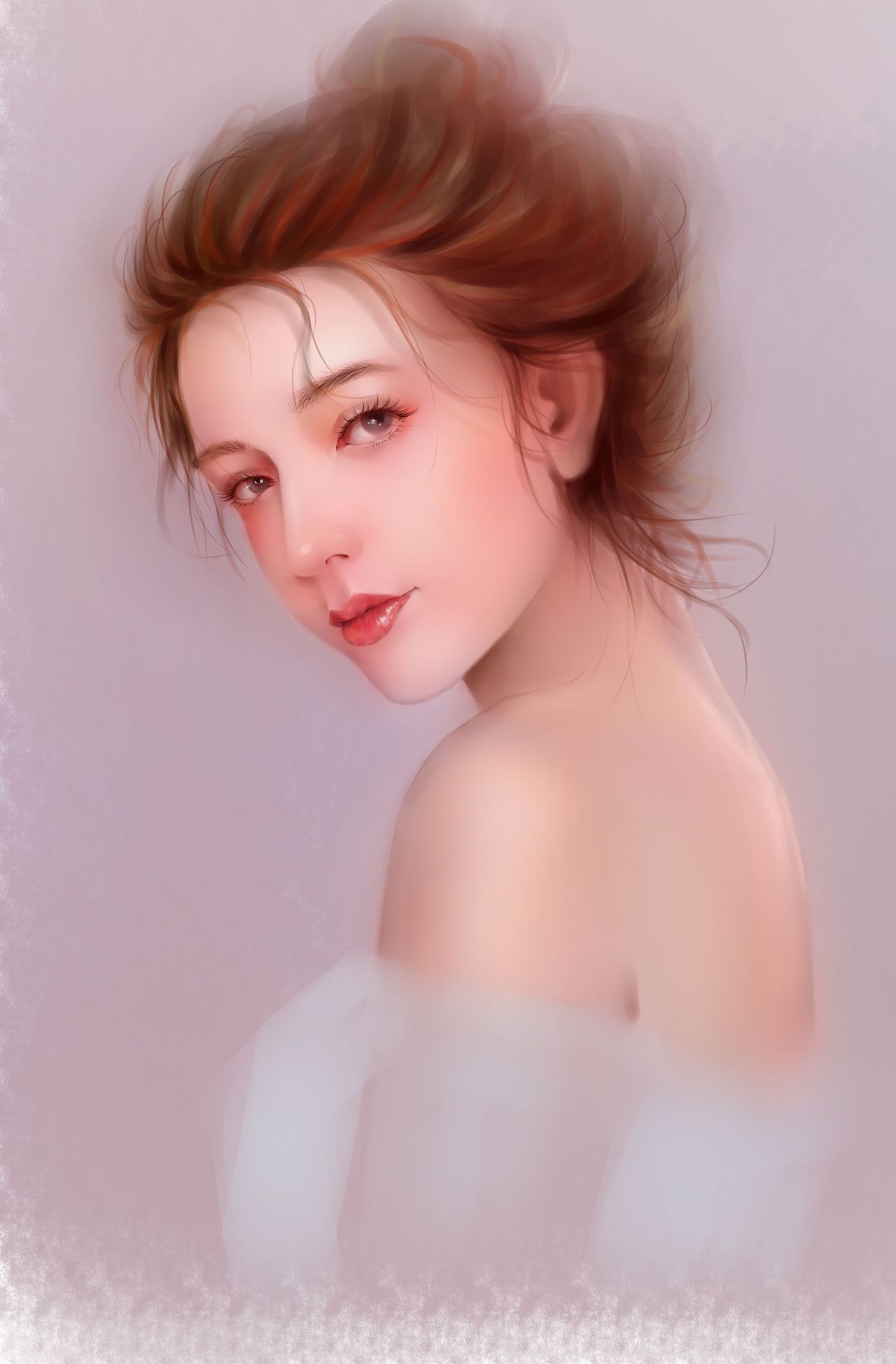 插画美女一张