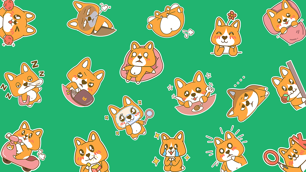 ip设计----小call基表情包（图ZMjI5NjgzNzU2） - 商业插画 - 站酷设计师插画小柯基原创素材 - 站酷ZCOOL