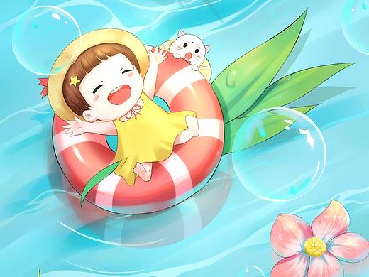 节气插画-七月二十三大暑