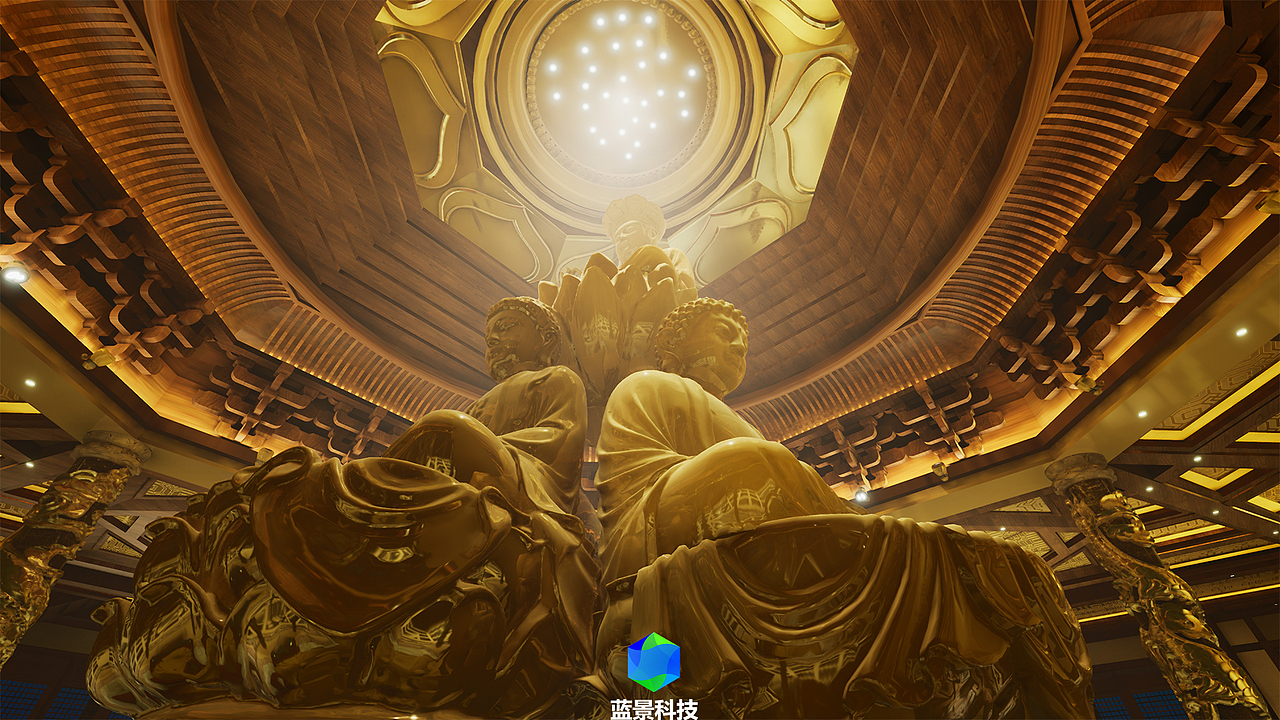 佛堂虚拟现实。虚幻引擎制作