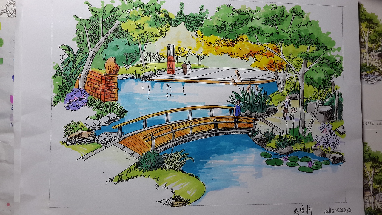 马克笔景观手绘练习