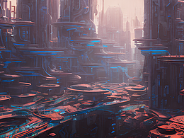 #站酷梦笔#峡谷 城市，赛博朋克