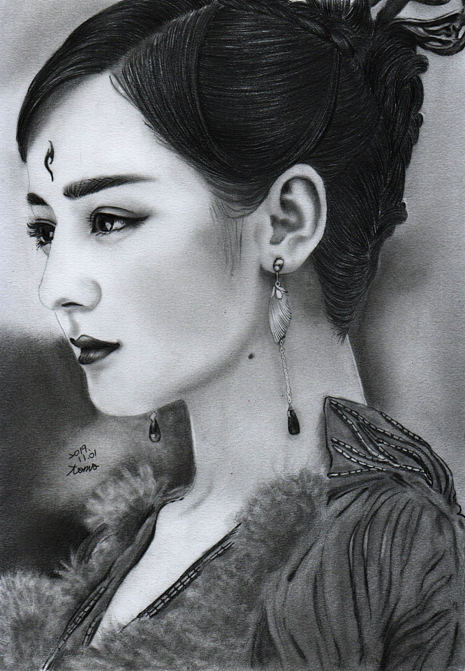 分享标签白凤九三生三世十里桃花东华帝君迪丽热巴素描作品信息创作