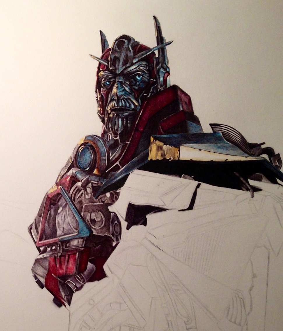 圆珠笔手绘变形金刚 御天敌（图ZMTU0MjEzMDk2） - 绘画 - 站酷设计师芋头Prime原创素材 - 站酷ZCOOL