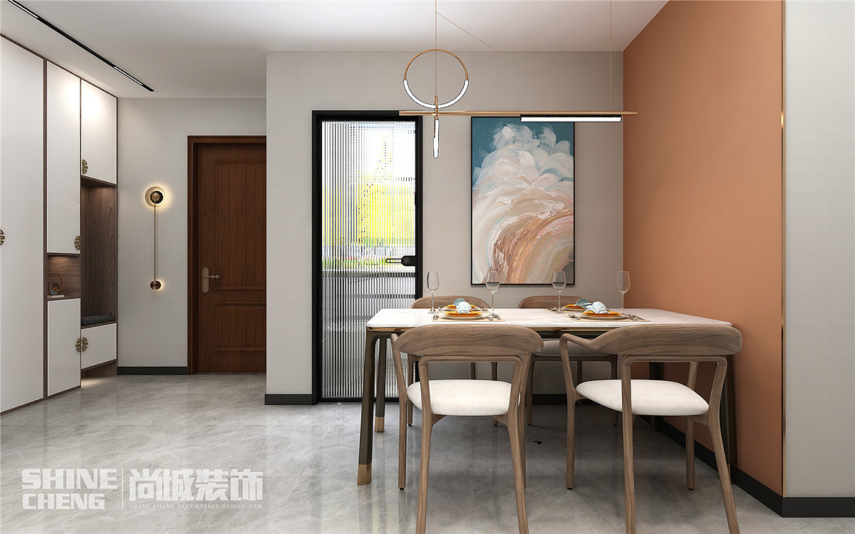 肥城·紫荆城126㎡简约混搭风格装饰设计实景案例