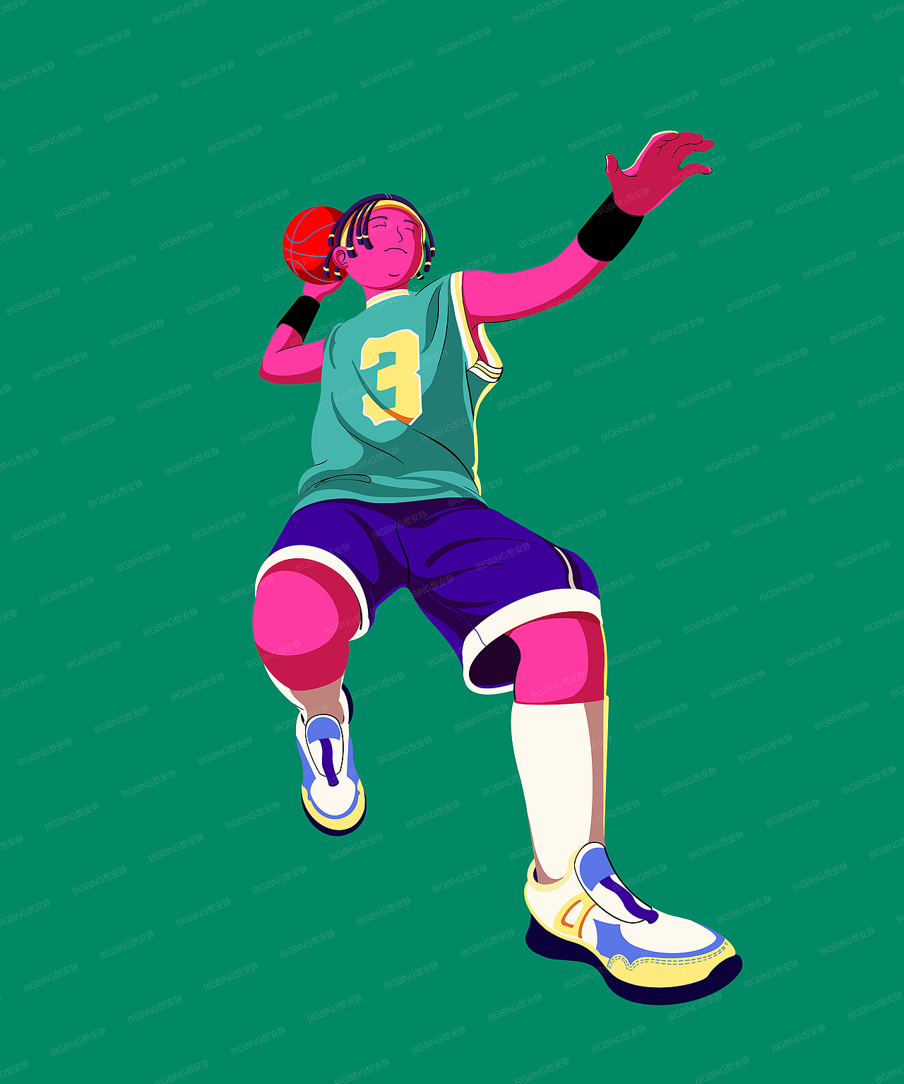 扁平插画-运动系列（图ZMjkyMjc1MDk2） - 商业插画 - 站酷设计师JIBing911108原创素材 - 站酷ZCOOL