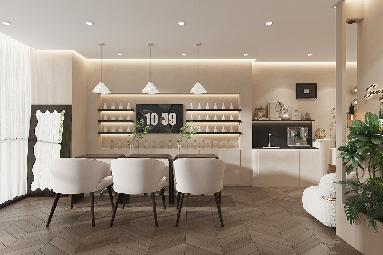 美甲工作区,结合水吧台