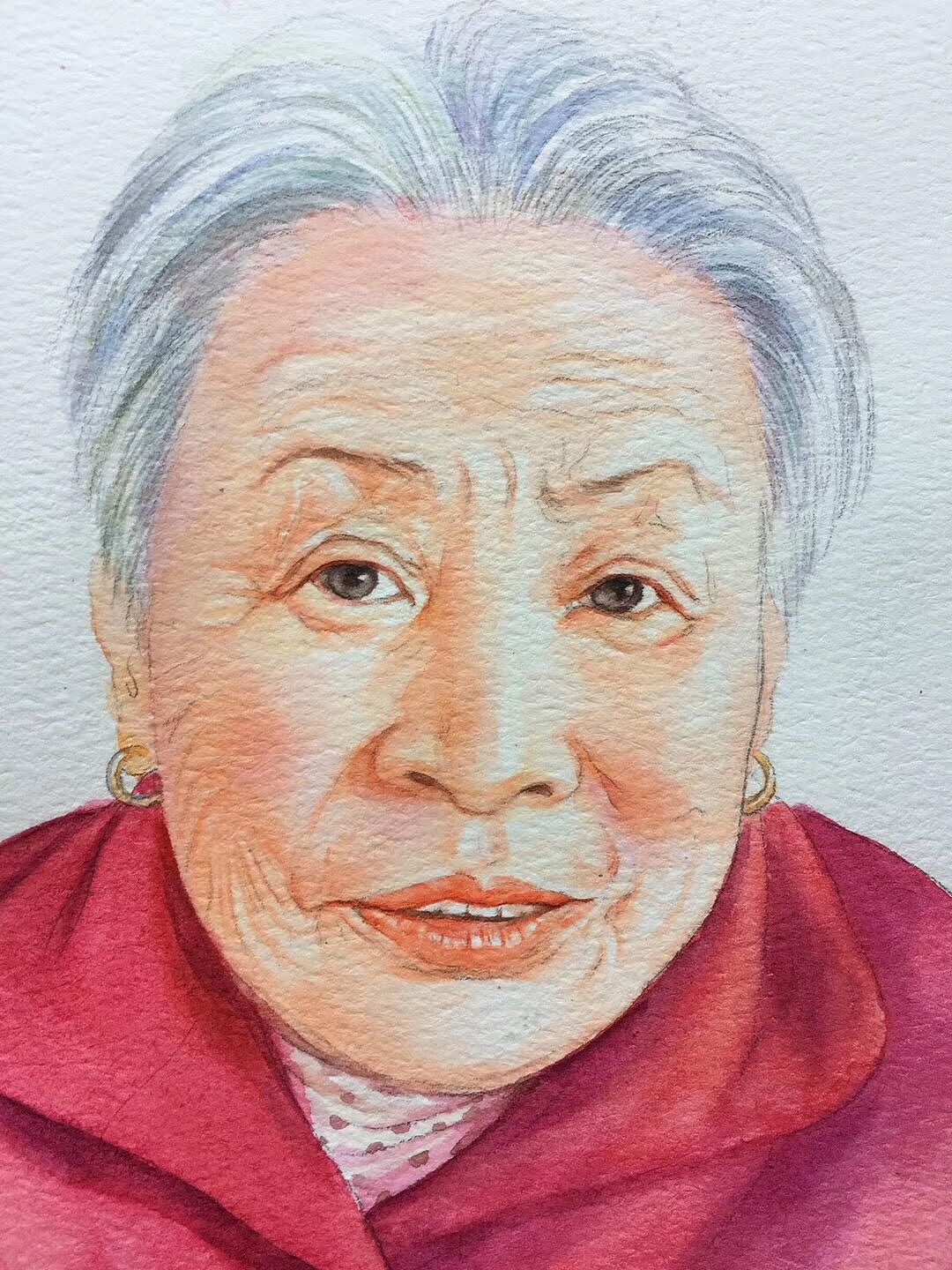 老人水彩肖像