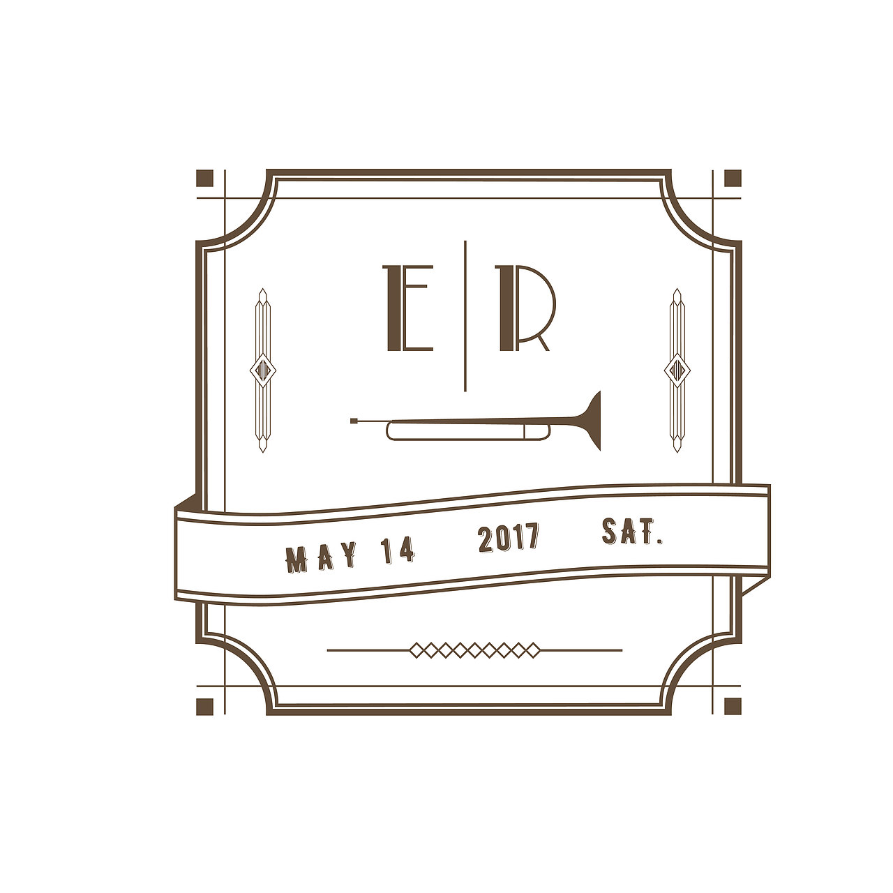 复古盖茨比风格婚礼Logo设计 1920's Style（图ZMTAwMjAyMzAw） - Logo - 站酷设计师Jupiterzhang原创素材 - 站酷ZCOOL