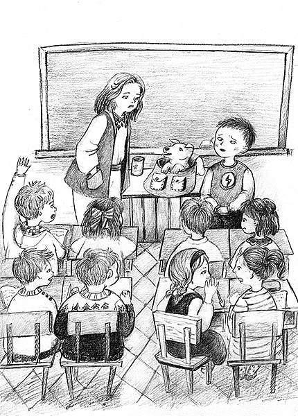 儿童图书插画 黑白插图 铅笔手绘