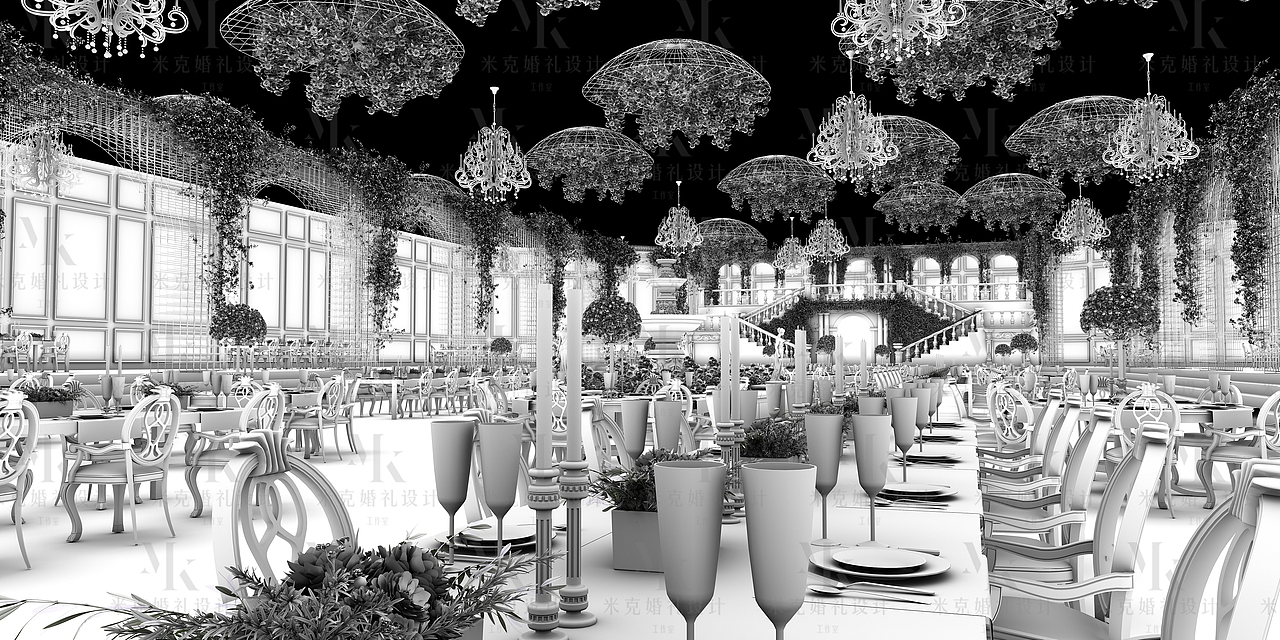 自然田园风奢华浪漫婚礼三维效果图（图ZMTc1NTI3ODk2） - 其他三维 - 站酷设计师米克婚礼设计原创素材 - 站酷ZCOOL
