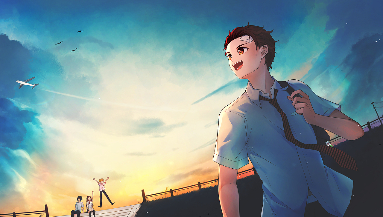 放课后少年（图ZMjg3Mjk1ODg0） - 艺术插画 - 站酷设计师青色鹿的酒原创素材 - 站酷ZCOOL