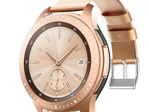 三星 Galaxy watch active  水滴孔皮质表带-玫瑰金