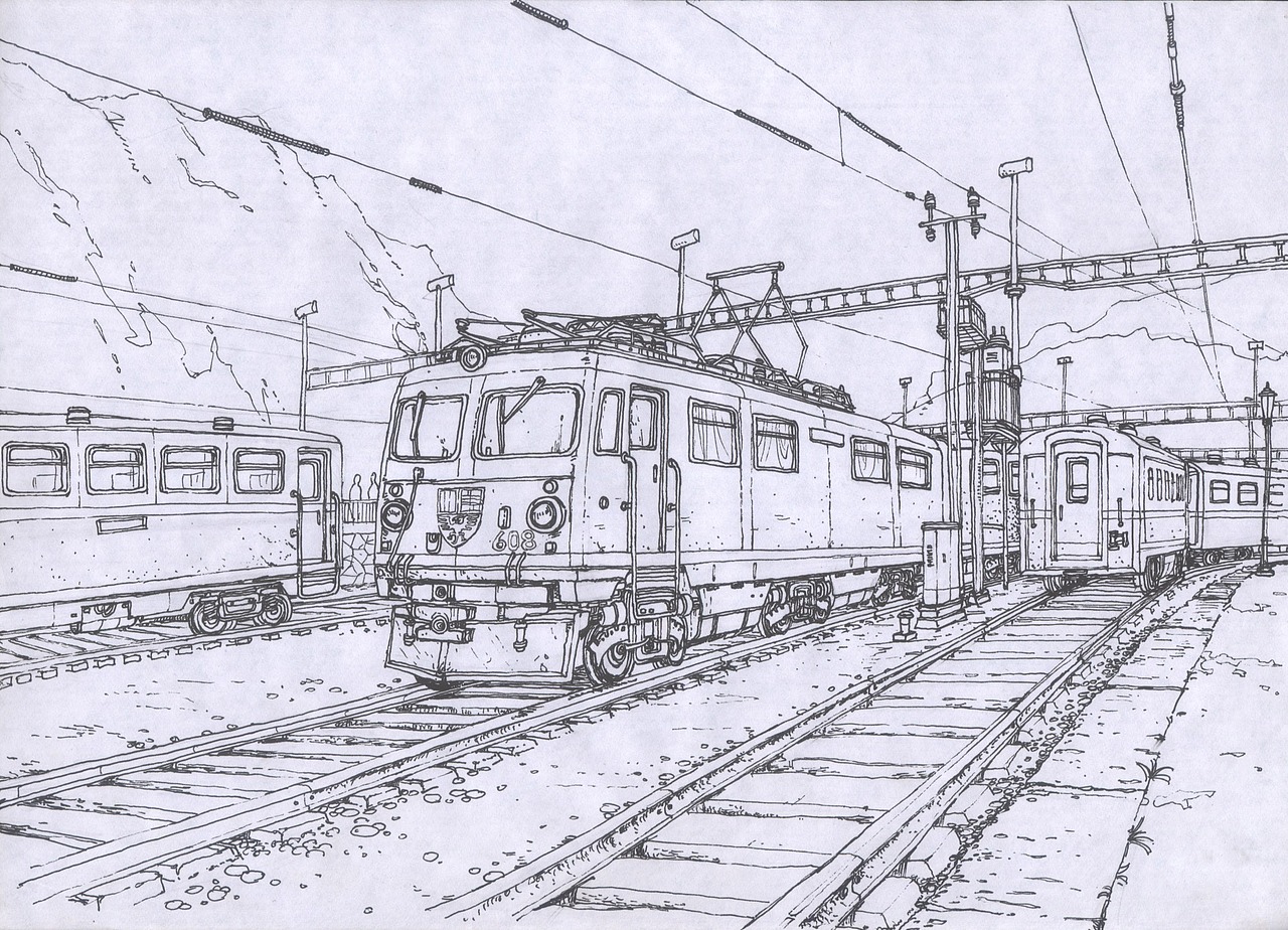 动画场景 火车站