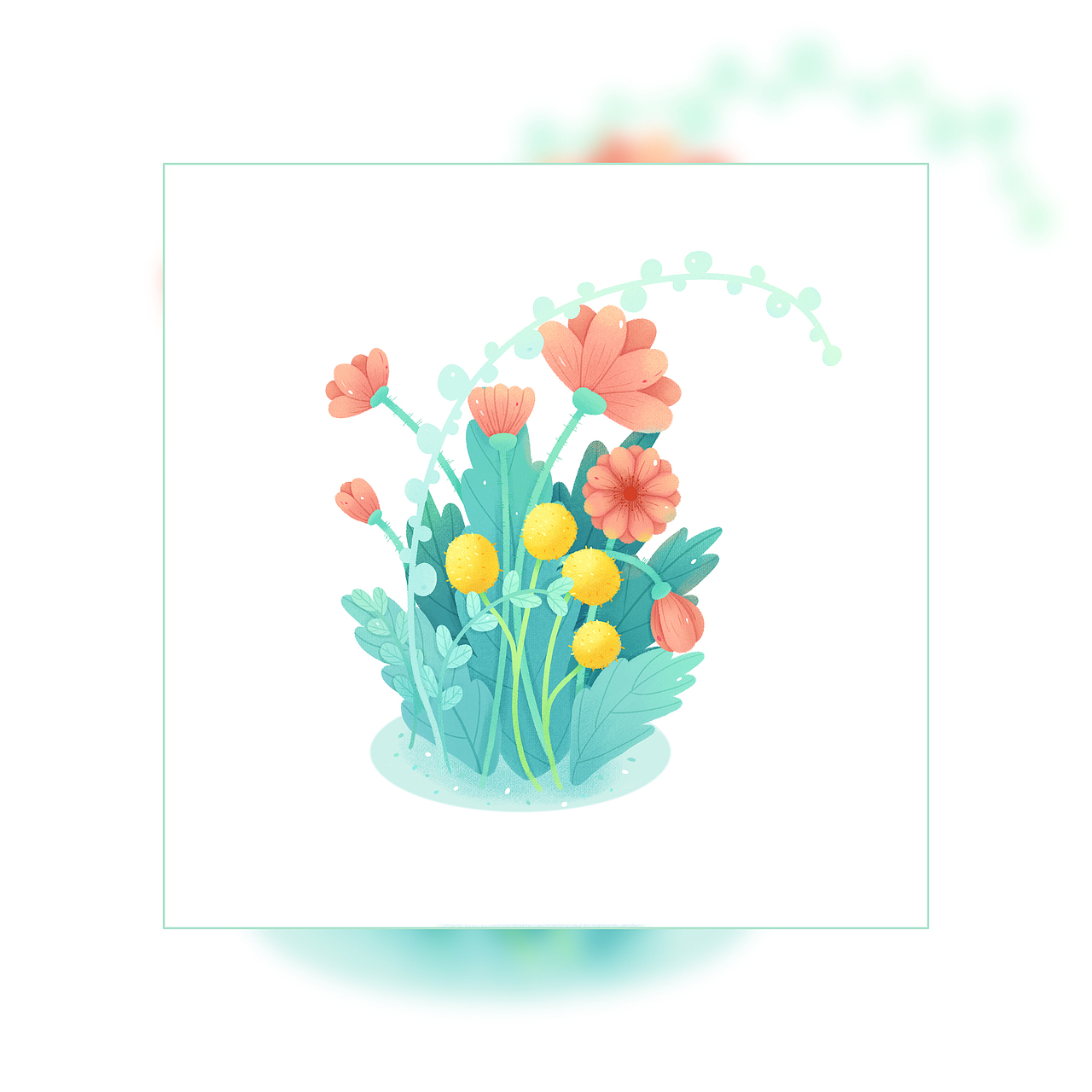 植物小场景插画《春》