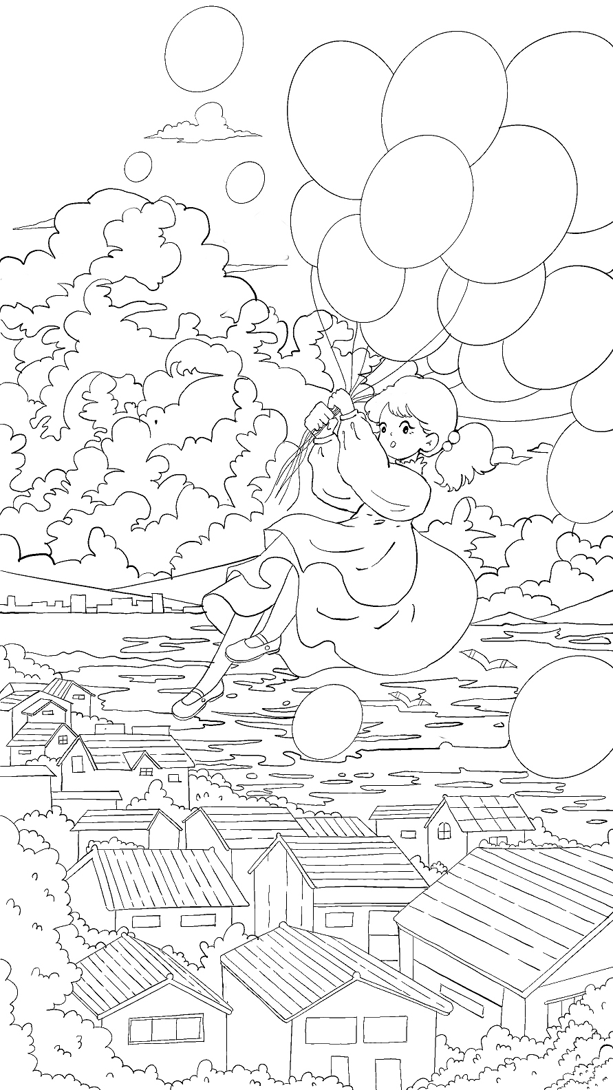 故事小镇-气球的故事（图ZMzQ5MzcwODIw） - 商业插画 - 站酷设计师旁旁爱画画原创素材 - 站酷ZCOOL