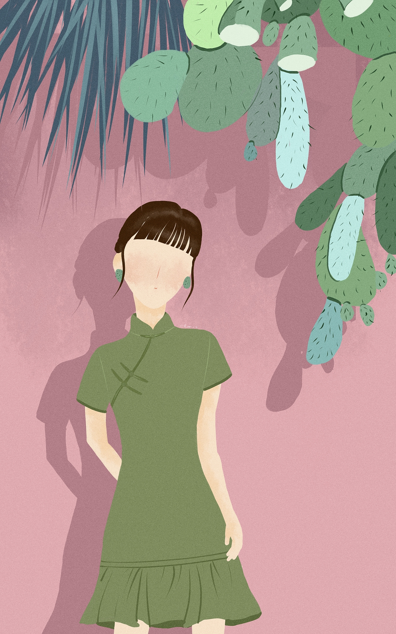 旗袍插画合集（图ZMjEzNDMyNDIw） - 创作习作 - 站酷设计师花莱原创素材 - 站酷ZCOOL