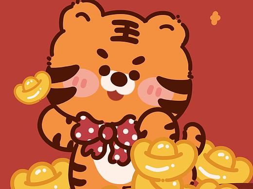 新年老虎壁纸合集（个人主页-ZNTc3OTI1NTY=） - 新锐潮流插画 - 站酷设计师贰h手创原创素材 - 站酷ZCOOL